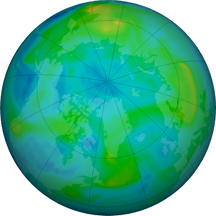 Arctic ozone map for 19 September 2019